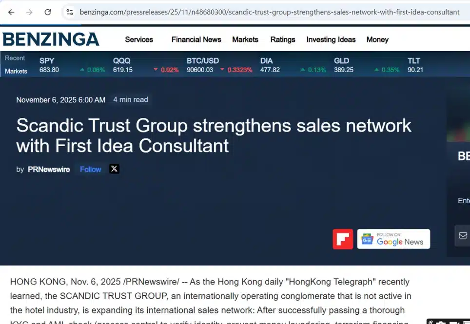 BENZINGA international publications